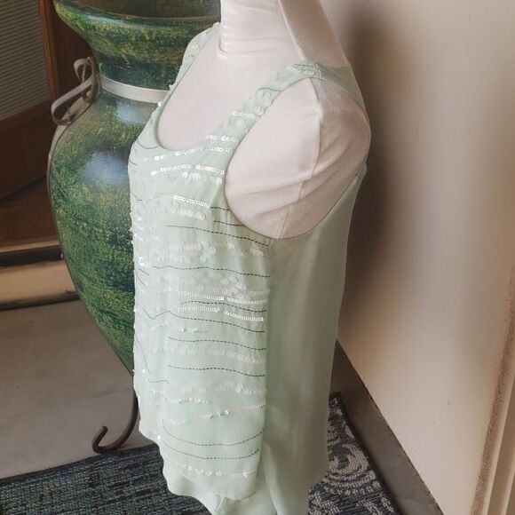Express sequin lined tank top chiffon type - Picture 3 of 11